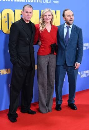 American director Derek Cianfrance, actress Kirsten Dunst and actor Channing Tatum attend the premiere of Roofman at the 69th BFI London Film Festival in London, England on Tuesday, October 14, 2025.  LON20251014130 RUNExHELLESTAD
