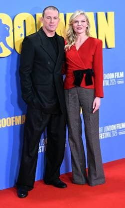 American actress Kirsten Dunst and actor Channing Tatum attend the premiere of Roofman at the 69th BFI London Film Festival in London, England on Tuesday, October 14, 2025.  LON20251014133 RUNExHELLESTAD