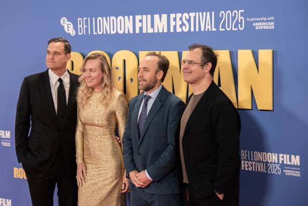 Roofman Headline Gala - The 69th BFI London Film Festival in London, UK - 14 Oct 2025 (L-R) Jamie Patricof, Lynette Howell, Derek Cianfrance and Alex Orlovsky attend the Roofman Headline Gala at the 69th BFI London Film Festival at The Royal Festival Hall. Roofman Headline Gala - The 69th BFI London Film Festival London United Kingdom Copyright: xLoredanaxSangiulianox xSOPAxImagesx LSangiuliano-6779