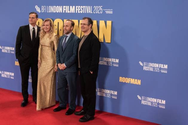 Roofman Headline Gala - The 69th BFI London Film Festival in London, UK - 14 Oct 2025 (L-R) Jamie Patricof, Lynette Howell, Derek Cianfrance and Alex Orlovsky attend the Roofman Headline Gala at the 69th BFI London Film Festival at The Royal Festival Hall. Roofman Headline Gala - The 69th BFI London Film Festival London United Kingdom Copyright: xLoredanaxSangiulianox xSOPAxImagesx LSangiuliano-6781