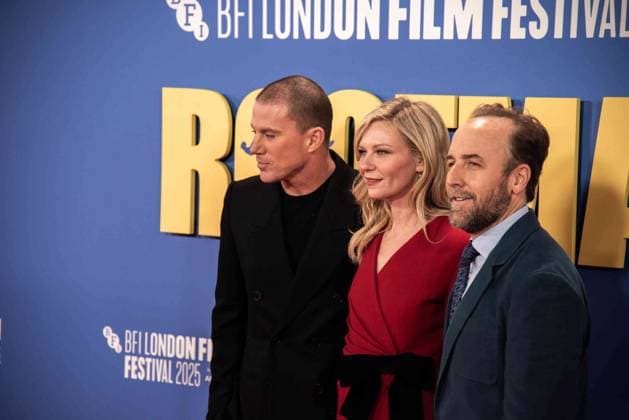October 14, 2025, London, United Kingdom: (L-R) Channing Tatum, Kirsten Dunst and Director Derek Cianfrance attend the Roofman Headline Gala at the 69th BFI London Film Festival at The Royal Festival Hall. Roofman Headline Gala - The 69th BFI London Film Festival London United Kingdom - ZUMAs197 20251014_aaa_s197_259 Copyright: xLoredanaxSangiulianox