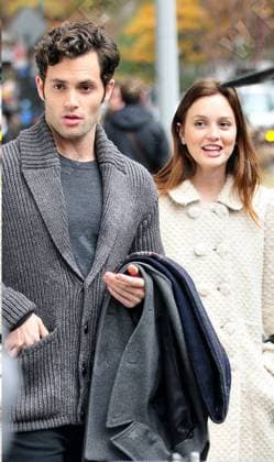 Penn Badgley and Leighton Meester filming on location on the set of Gossip Girl , New York City, United States WENN 5573161.jpg