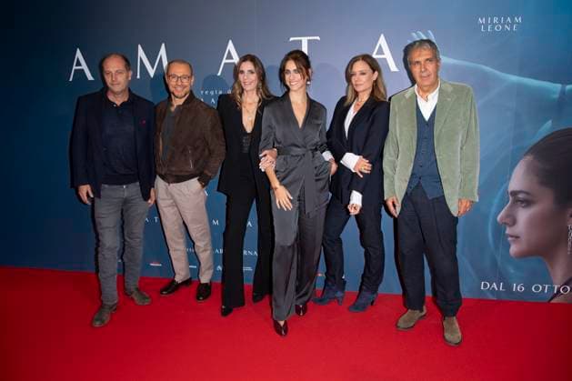 Premiere of the movie -Amata- Cinema Anteo - Milan, Italy Francesco Melzi d™Eri;Stefano Accorsi;Elisa Amoruso;Miriam Leone;Ilaria Bernardini;Benedetto Habib Premiere of the movie -Amata- Cinema Anteo - Milan, Italy 14th October 2025  Copyright: xJohnnyxDallaxLibera SGPx