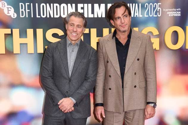 John Bishop und Will Arnett bei der Premiere des Kinofilms Is This Thing On? auf dem 69. BFI London Film Festival 2025 in der Royal Festival Hall. London, 14.10.2025