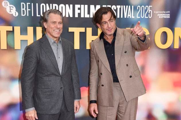 John Bishop und Will Arnett bei der Premiere des Kinofilms Is This Thing On? auf dem 69. BFI London Film Festival 2025 in der Royal Festival Hall. London, 14.10.2025
