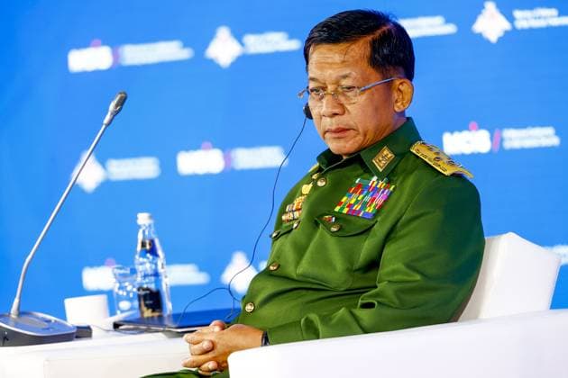 Moscow Conference on International Security MOSCOW, RUSSIA - JUNE 23: Commander-in-Chief of Myanmar s armed forces and Head of Myanmar s coup regime, Senior General Min Aung Hlaing attends the 9th Moscow Conference on International Security in Moscow, Russia on June 23, 2021. Moskova Rusya. Editorial use only. Please get in touch for any other usage.  Copyright: x2025xAnadoluxSefaxKaracanx