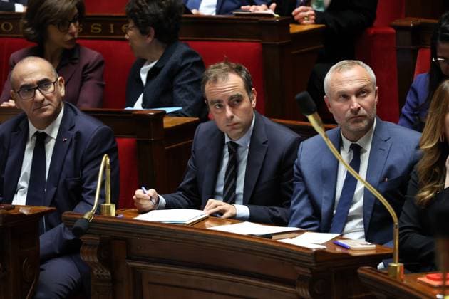 AssembleÌe Nationale, QAG du 15 octobre 2025 Laurent Nunez, Sà bastien Lecornu et Laurent Panifous Sà ance des Questions d Actualità s au Gouvernement du 15 octobre 2025 à l Assemblà e Nationale à Paris. Current Affairs Question Time with the Government on October 15, 2025, at the National Assembly in Paris. Copyright: xFabricexChasseryx