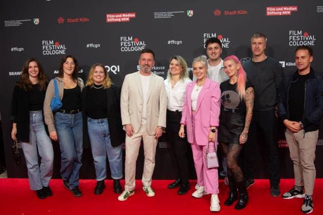 Dead Of Winter Photo Call In Cologne Brian Kirk, the film director, and film crews pose for pictures during the Dead of Winter photo call at Film Palast during the Cologne Film Festival in Cologne, Germany, on October 15, 2025. cologne Germany  Copyright: xYingxTangx originalFilename: tang-notitle251015_npodn.jpg