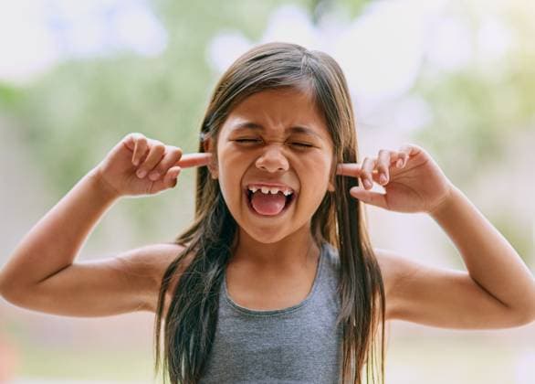 Upset, young girl and hands on ears with shouting and screaming for autism and mental health. Frustrated, female kid and burnout with stress, anxiety and fatigue from loud noise for ADHD with face Upset, young girl and hands on ears with shouting and screaming for autism and mental health. Frustrated, female kid and burnout with stress, anxiety and fatigue from loud noise for ADHD with face., model released, , 60467818.jpg RECORD DATE NOT STATED