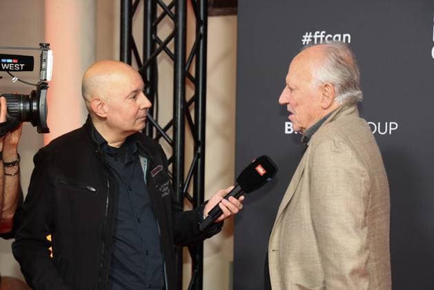 Werner Herzog, der Regisseur bei der Ankunft im Interview zur Auszeichnung mit dem Filmpreis Koeln im Rahmen der Film Festvial Cologne Awards am 16.10.2025 im Cineplex Filmpalast in Koeln Film Festival Cologne Awards 2025 in Koeln