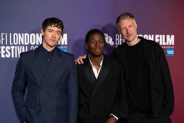 The BFI London Film Festival Gala of the UK premiere of WASTEMAN, taking place at VUE Leicester Square, London, UK on 16th October 2025. Tom Blyth, David Jonsson and Cal McMau at the BFI London Film Festival Gala of the UK premiere of WASTEMAN, taking place at VUE Leicester Square, London, UK on 16th October 2025., Credit:Oleksii Ovcharenko Avalon United Kingdom, London  Copyright: xOleksiixOvcharenkox xAvalonx 1046019041