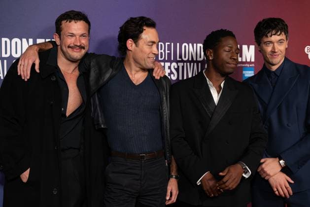 The BFI London Film Festival Gala of the UK premiere of WASTEMAN, taking place at VUE Leicester Square, London, UK on 16th October 2025. Corin Silva, Alex Hassell, David Jonsson, and Tom Blyth at the BFI London Film Festival Gala of the UK premiere of WASTEMAN, taking place at VUE Leicester Square, London, UK on 16th October 2025., Credit:Oleksii Ovcharenko Avalon United Kingdom, London Copyright: xOleksiixOvcharenkox xAvalonx 1046019109