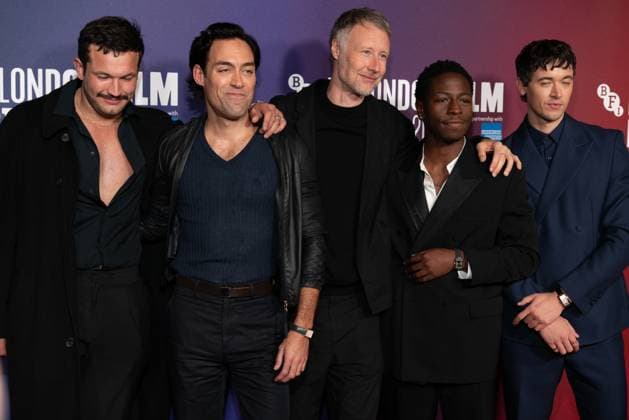 The BFI London Film Festival Gala of the UK premiere of WASTEMAN, taking place at VUE Leicester Square, London, UK on 16th October 2025. Corin Silva, Alex Hassell, Cal McMau, David Jonsson, and Tom Blyth at the BFI London Film Festival Gala of the UK premiere of WASTEMAN, taking place at VUE Leicester Square, London, UK on 16th October 2025., Credit:Oleksii Ovcharenko Avalon United Kingdom, London Copyright: xOleksiixOvcharenkox xAvalonx 1046019158