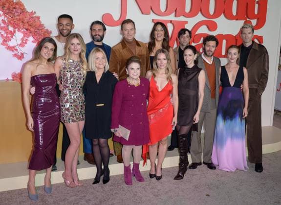 Nobody Wants This Season 2 Premiere - Los Angeles, USA LOS ANGELES, USA. October 16, 2025: Emily Arlook, Justine Lupe, Miles Fowler, Stephanie Faracy, Arian Moayed, Tovah Feldshuh, Michael Hitchcock, Kristen Bell, DArcy Carden, Jackie Tohn, Joe Gillette, Adam Brody, Leighton Meester & Timothy Simons at the season 2 premiere for Nobody Wants This at the Egyptian Theatre. Los Angeles CA USA Copyright: xPaulxSmith Featureflashx