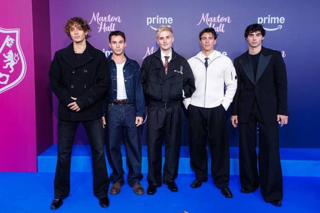 Amazon Premiere - Maxton Hall - Die Welt Zwischen Uns - Bene Schulz, Julian Braun, Luis Freitag, Tim Schaecker und Jacob Rott bei der Amazon Prime Serien Premiere Maxton Hall - Die Welt Zwischen Uns im Tempodrom am 17.10.2025 in Berlin. Copyright: xEventpressxKochanx