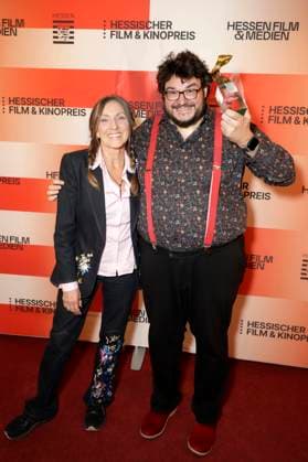Connie Walther und Axel Ranisch bei der 36. Verleihung des Hessischen Film- und Kinopreises 2025 in der Alten Oper. Frankfurt am Main, 17.10.2025