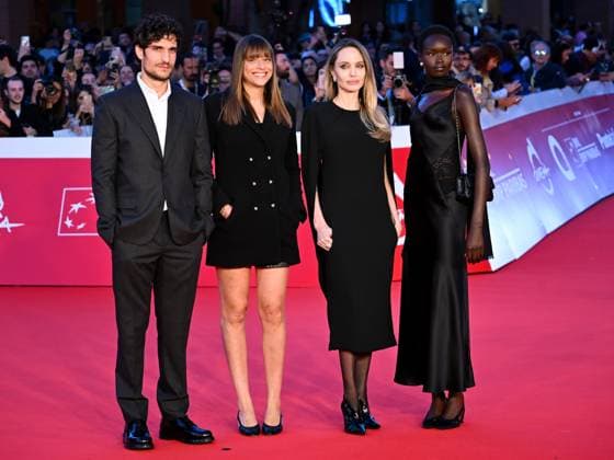 Rome Cinema Fest 2025, evening 4 - Red carpet for the film Couture. Pictured are Louis Garrel, Alice Winocour, Angelina Jolie, and Anyier Anei.  Copyright: xMaurizioxD Avanzox xipa-agency.netx xDxAvanzo Provvisionatox IPA_Agency_IPA66748094