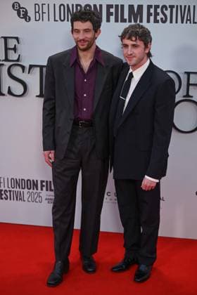 The History of Sound Gala at 69th BFI London Film Festival??????? LONDON, UNITED KINGDOM - OCTOBER 18: Irish actor Paul Mescal (R) and British actor Josh O’ Connor (L) attend the premiere of The History of Sound during the 69th BFI London Film Festival at the Royal Festival Hall in London, United Kingdom on October 18, 2025.??????? Rasid Necati Aslim Anadolu London United Kingdom. Editorial use only. Please get in touch for any other usage.  Copyright: x2025xAnadoluxRasidxNecatixAslimx