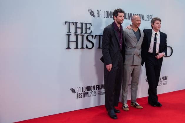 October 18, 2025, London, England, United Kingdom: London, England, UK - October 18, 2025: (L-R) Josh O Connor, Director Oliver Hermanus and Paul Mescal attend the The History of Sound Headline Gala at the 69th BFI London Film Festival at The Royal Festival Hall London United Kingdom - ZUMAs197 20251018_aaa_s197_179 Copyright: xLoredanaxSangiulianox