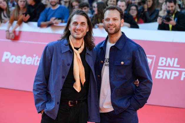 Luca Marinelli and Alessandro Borghi attend the Non essere cattivo red carpet during the 20th Rome Film Festival at Auditorium Parco della Musica in Rome (Italy), October 18, 2025. andreaxstaccioli