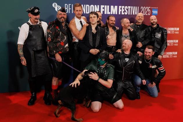 UK Premiere of Pillion, BFI London Film Festival, Royal Festival Hall, London, UK, 18 October 2025. Alexander Skarsgard, Harry Melling, Paul Tallis, Maggie the dog and guests - BFI London Film Festival - Red carpet - UK Premiere of Pillion - Royal Festival Hall in London, UK on 18th October 2025, Credit:Manuela Langotsch Avalon United Kingdom, London, Royal Festival Hall Copyright: xManuelaxLangotschx xAvalonx 1046544517