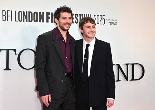 Josh O Connor and Paul Mescal attends The History of Sound Premiere during the BFI London Film Festival, at the Southbank Centre, Royal Festival Hall in London, England. UK. Saturday 18th October 2025 Copyright: xJamesxWarrenx LFF- THE HISTORY OF SOUND 2