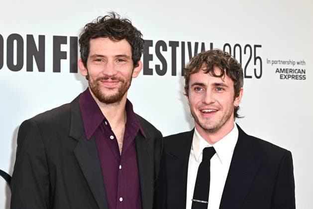 Josh O Connor and Paul Mescal attends The History of Sound Premiere during the BFI London Film Festival, at the Southbank Centre, Royal Festival Hall in London, England. UK. Saturday 18th October 2025 Copyright: xJamesxWarrenx LFF- THE HISTORY OF SOUND 6