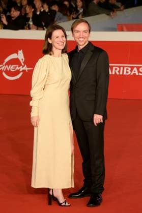 Good boy red carpet in Rome, Italy - 19 Oct 2025 Kinga Komasa (l) and Jan Komasa (r) attend the Good boy movie red carpet at Auditorium Parco della Musica at Rome Film Fest 2025. Rome Italy Copyright: xMarioxCartellix xSOPAxImagesx _DSC8387