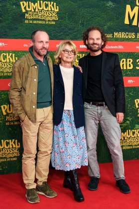 Florian Brückner, Gisela Schneeberger und Maximilian Schafroth bei der Premiere des Kinofilms Pumuckl und das große Missverständnis im Mathäser Filmpalast. München, 19.10.2025