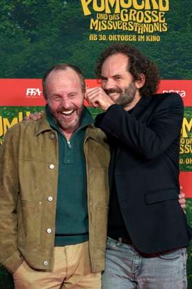 Florian Brückner und Maximilian Schafroth bei der Premiere des Kinofilms Pumuckl und das große Missverständnis im Mathäser Filmpalast. München, 19.10.2025