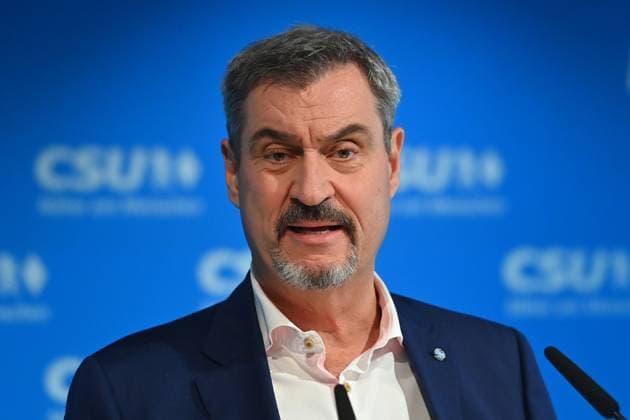 Markus SOEDER (Ministerpraesident Bayern und CSU Vorsitzender), Einzelbild,angeschnittenes Einzelmotiv,Portraet,Portrait,Porträt. Pressekonferenz im Anschluss an die Vorstandssitzung des CSU Praesidiums in der CSU Landesleitung in Muenchen am 20.10.2025 *** Markus SOEDER State Premier of Bavaria and CSU Chairman, single image, cropped single motif, portrait, portrait, portrait press conference following the CSU Presidium meeting at the CSU state headquarters in Munich on 20 10 2025