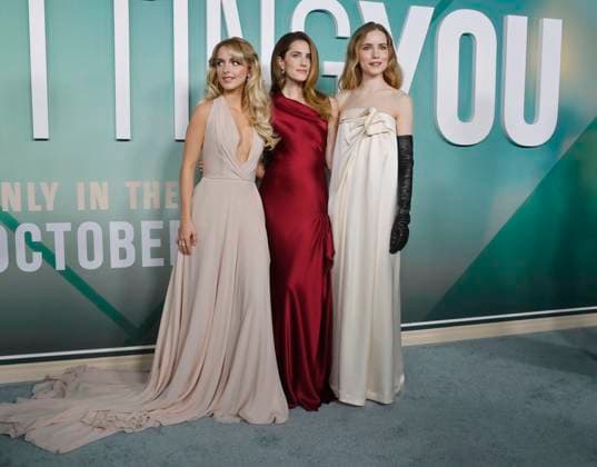 Cast members Mckenna Grace, Allison Williams, and Willa Fitzgerald (L-R) gather for a photo-op during the premiere of the motion picture romantic drama Regretting You at Paramount Studios in Los Angeles on Monday, October 20, 2025. Storyline: Centers on the strained relationship between young mother Morgan Grant and her teenage daughter Clara, exacerbated by Morgan s husband Chris s tragic death, forcing them to navigate life s challenges together.  LAP2025102040 JIMxRUYMEN