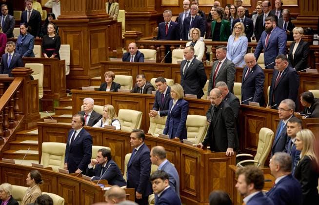 Moldova Parliament 9030732 22.10.2025 Lawmakers attend the first plenary session of the newly elected Parliament of Moldova in Chisinau, Moldova. Dmitrij Osmatesko Sputnik Ð Ð˜Ð? Ð?Ð¾Ð²Ð¾Ñ?Ñ‚Ð¸ Chisinau Moldova  Copyright: xDmitrijxOsmateskox