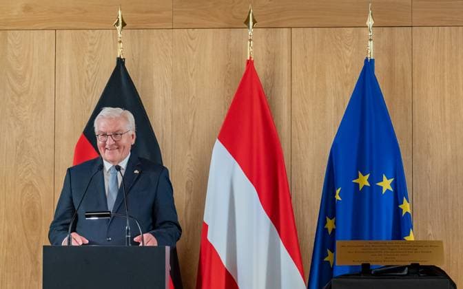 News Themen der Woche KW 43 20251022 Feierliche Eroeffnung des Neubaus der Deutschen Botschaft mit BPs Steinmeier und Van der Bellen WIEN, OESTERREICH - 22 OKTOBER: Praesident der Bundesrepublik Deutschland Frank-Walter Steinmeier waehrend seiner Rede anlaesslich der feierlichen Eroeffnung des Neubaus der Botschaft der Republik Deutschland nach Renovierungsarbeiten am 22. Oktober 2025 in Wien, Oesterreich. 251022_SEPA_17_038 Copyright: xIsabellexOuvrardx SEPAxMedia