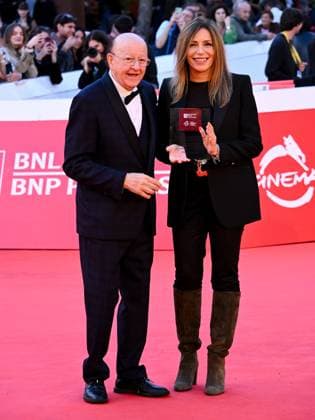 Rome, Italy, Italy: Roma Cinema Fest 2025 evening 8 - premiere TRIBUTE TO THE 80s AND 90s In the photo: Massimo Boldi and Lucia Borgonzoni Rome Italy  - ZUMAp169 20251022_zea_p169_575 Copyright: xMaurizioxD Avanzox