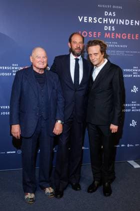 Premiere - Das Verschwinden des Josef Mengele - Burghart Klaußner, Oliver Guez und August Diehl bei der Premiere des Kinofilms Das Verschwinden des Josef Mengele im Delphi-Filmpalast am 22.10.2025 in Berlin. Copyright: xEventpressxKochanx