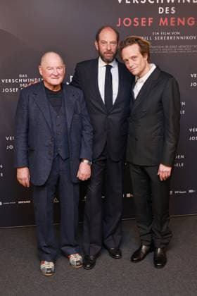 22.10.2025, Burghart Klaußner, Olivier Guez, August Diehl zur Premiere von Das Verschwinden des Josef Mengele, Delphi-Filmpalast am Zoo, Berlin, Berlin