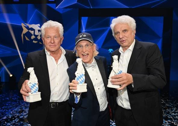 Miroslav Miro Nemec, Otto Waalkes und Udo Wachtveitl (Preisträger) Verleihung Blauer Panther - TV & Streaming Award 2025 Preisverleihung und Gala in der BMW Welt München 22. Oktober 2025