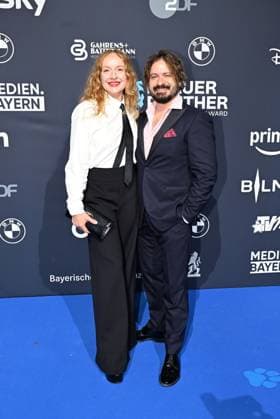 Brigitte Hobmeier und Daniel Christensen Verleihung Blauer Panther - TV & Streaming Award 2025 Preisverleihung und Gala in der BMW Welt München 22. Oktober 2025