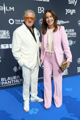 Michael Brandner und Katharina Müller-Elmau bei der Verleihung vom Blauer Panther - TV & Streaming Award 2025 in der BMW Welt. München, 22.10.2025