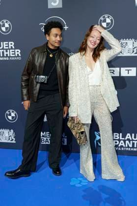 Joshua Kantara und Lavinia Wilson bei der Verleihung vom Blauer Panther - TV & Streaming Award 2025 in der BMW Welt. München, 22.10.2025