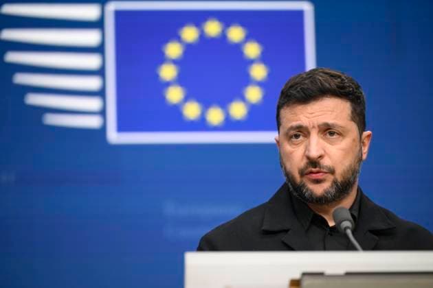 News Themen der Woche KW 43 EU Council 23 10 2025 BRUSSELS, BELGIUM - OCTOBER 23: Volodymyr Zelesnky ( Pdt.Ukraine) pictured during a press conference on October 23, 2025 in Brussels, Belgium, 23 10 2025 Brussels Belgium  Copyright: xPhilipxReynaersx