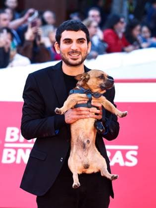 Rome Cinema Fest 2025, evening 11 - Red Carpet for the film Tienimi Presente. Pictured: Alberto Palmiero with his dog Jonny.  Copyright: xMarcoxProvvisionatox xipa-agency.netx xDxAvanzo Provvisionatox IPA_Agency_IPA67016925