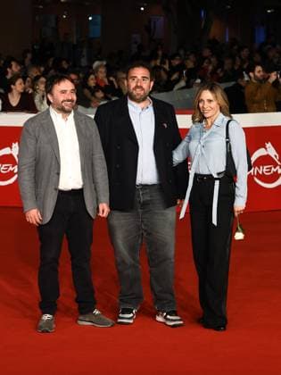 Rome: Roma Cinema Fest 2025, evening 10 - Red Carpet Always Free, Anyway Never. Pictured are Alessio Maria Federici, Riccardo Gentile, and Laura Gobbetti. Rome  - ZUMAp169 20251024_zea_p169_1219 Copyright: xMarcoxProvvisionatox