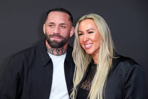 Christian Eckerlin mit Ehefrau Dominique Eckerlin bei der Premiere des Netflix-Doku-Highlights BABO DIE HAFTBEFEHL-STORY in der Astor Film Lounge in Berlin am 24.10.2025