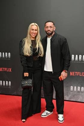 Dominique Eckerlin und Christian Eckerlin bei der Babo - Die Haftbefehl-Story (Netflix) Doku Premiere am 24.10.2025 in der Astor Film Lounge in Berlin Babo (Netflix) Premiere in Berlin