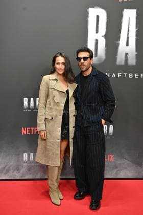 Elyas M Barek und seine Ehefrau Jessica M Barek bei der Babo - Die Haftbefehl-Story (Netflix) Doku Premiere am 24.10.2025 in der Astor Film Lounge in Berlin Babo (Netflix) Premiere in Berlin