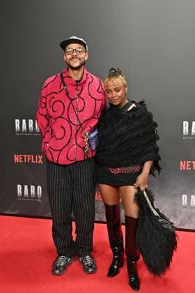 Yannick Niang und Tsellot Melesse bei der Babo - Die Haftbefehl-Story (Netflix) Doku Premiere am 24.10.2025 in der Astor Film Lounge in Berlin Babo (Netflix) Premiere in Berlin