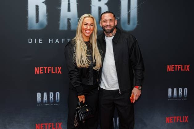 Premiere - BABO - Die Haftbefehl Story - Dominique Eckerlin und Christian Eckerlin bei der Premiere desr Netflix Doku BABO - Die Haftbefehl Story im Astor Film Lounge am 22.10.2025 in Berlin. Copyright: xEventpressxKochanx