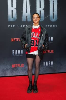 Premiere - BABO - Die Haftbefehl Story - Taneshia Abt bei der Premiere desr Netflix Doku BABO - Die Haftbefehl Story im Astor Film Lounge am 22.10.2025 in Berlin. Copyright: xEventpressxKochanx